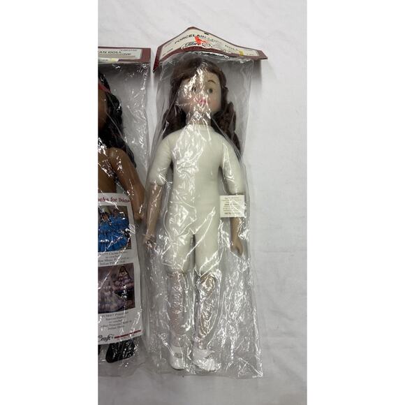 Lot Of 3 Fibre-Craft Doll Native American Black Hair Femal Porcelain Look Doll - Picture 13 of 16